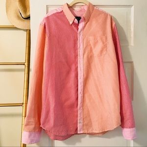 Oversized striped button-down shirt